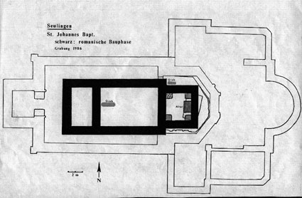 Seulingen. St. Johannis. Schwarz: romanische Bauphase